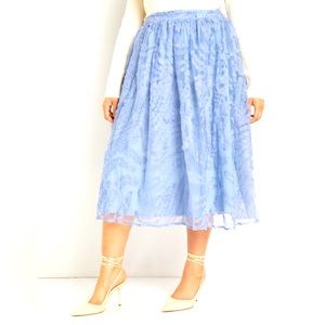 Textured Full Tule Maxi Skirt